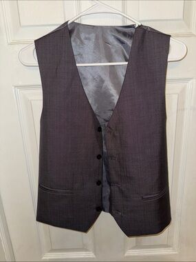 Men's Gray Tazio Dress Vest - Classic Tailored Waistcoat Size 20